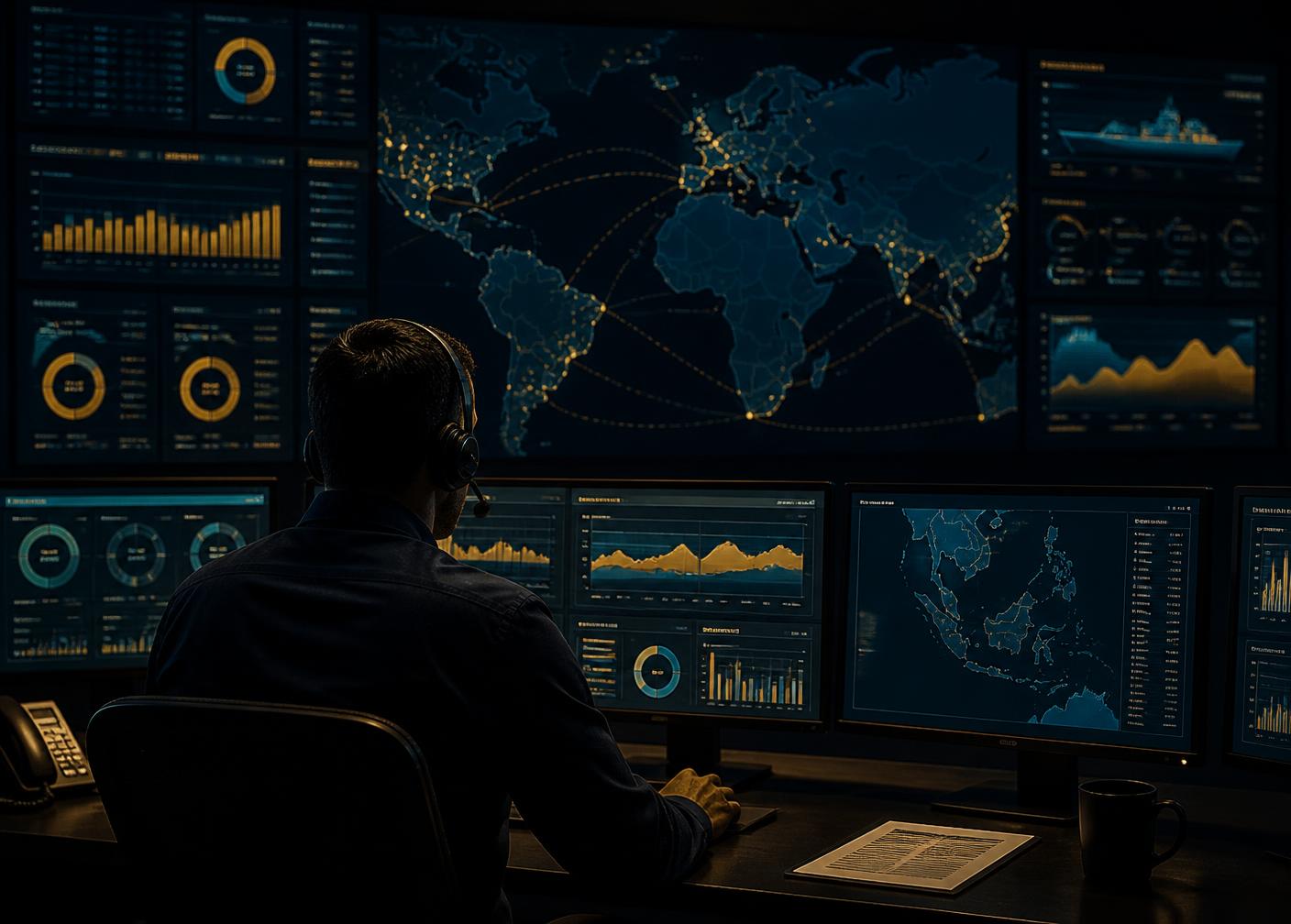 Fleet planner reviewing live operations dashboards